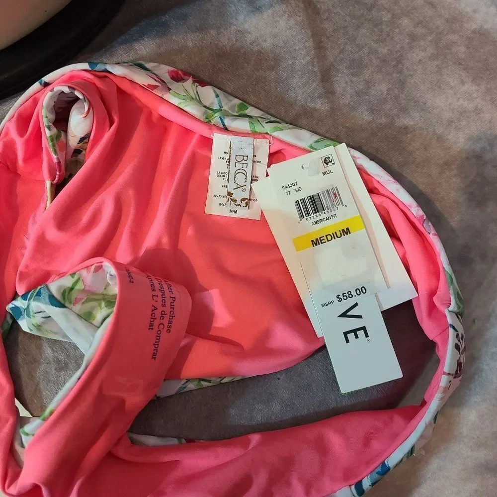 Becca‎ Tropical Palm Print Bikini Bottoms Size Medium